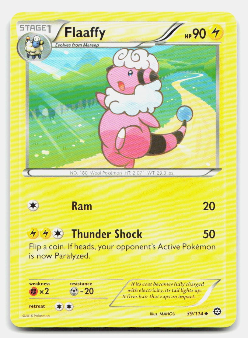 Flaaffy 39/114 Uncommon Steam Siege Pokemon NM/LP