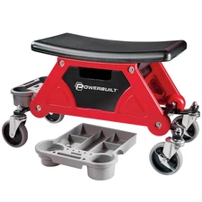 Powerbuilt 18x10" Heavy Duty Rolling Garage Work Seat with Storage Trays 240036