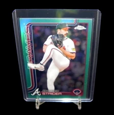 2025 Topps Chrome #46 Spencer Strider Aqua Refractor 33/199 Atlanta Braves