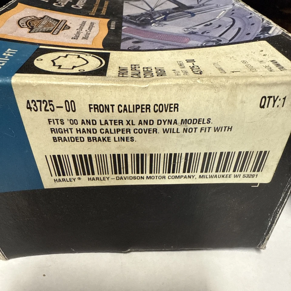 Cubierta de freno derecha pinza cromada Harley-Davidson 2000-2003 XL Dyna 43725-00 Foto 4 de 4