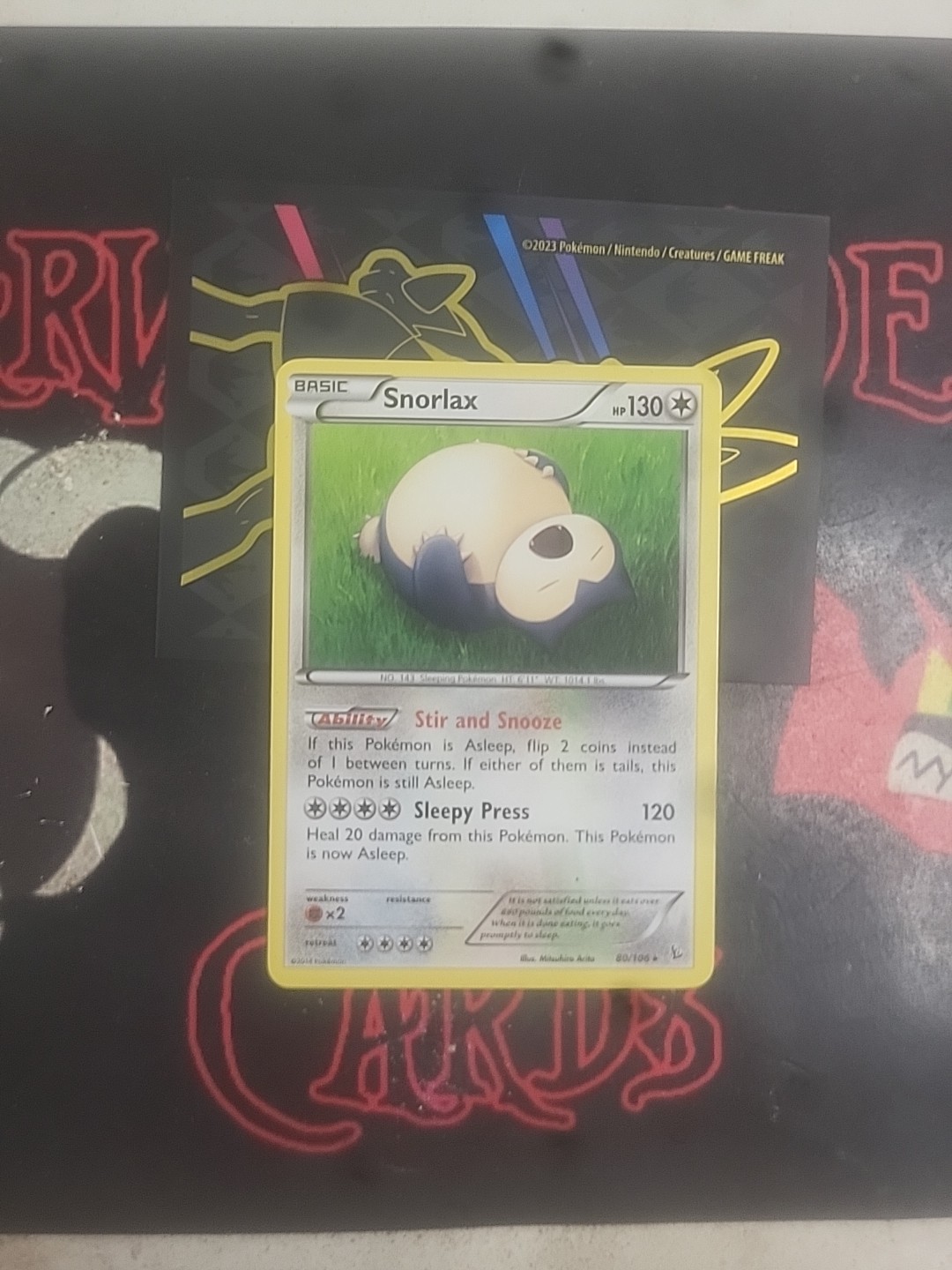 Pokémon TCG Flashfire "Snorlax" 80/106 RARE NM