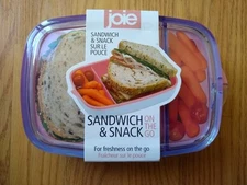 Joie Sandwich & Snack On The Go Container Box Pink White Clear NEW NIP