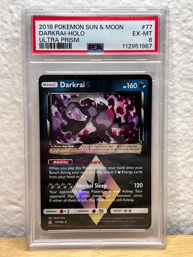 PSA 6 Ultra Prism Darkrai Holo 77/156 Pokemon