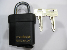 Medeco Padlock w/ Assa Twin 6000 Cylinder & 2 keys & Code. High Security.
