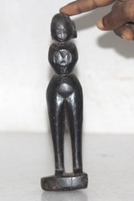 Antike Holz Tribal Göttin Gangaur Figur Original Alte Handgeschnitzt