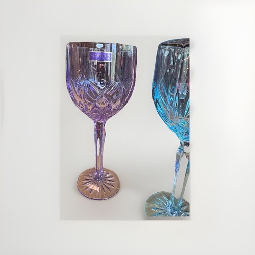 (4) Marquis By Waterford Brookside Pastel Crystal Wine Goblet Glasses NEW No Box - Picture 2 of 24