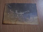 WW1 Military Motorcycle Vintage Photo NA 3260 Number Plate Woman in Sidecar