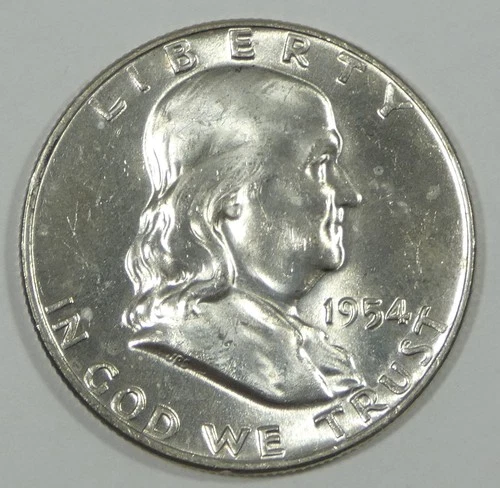 1954-D Franklin Half Dollar Nice BRILLIANT UNCIRCULATED Silver 50c