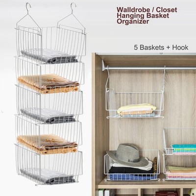 Walldrobe Hanging Baskets Closet Storage Box Clothes Organizer