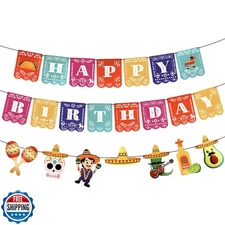 KatchOn, Mexican Birthday Banner - 15 feet, Pre strung | Happy Birthday Decor