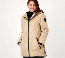 Arctic Expedition Diamond Quilted Nylon Coat Almond S A546055