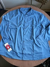 Chef Works Men's Blue Long Sleeve Seville Shirt Size 4XL