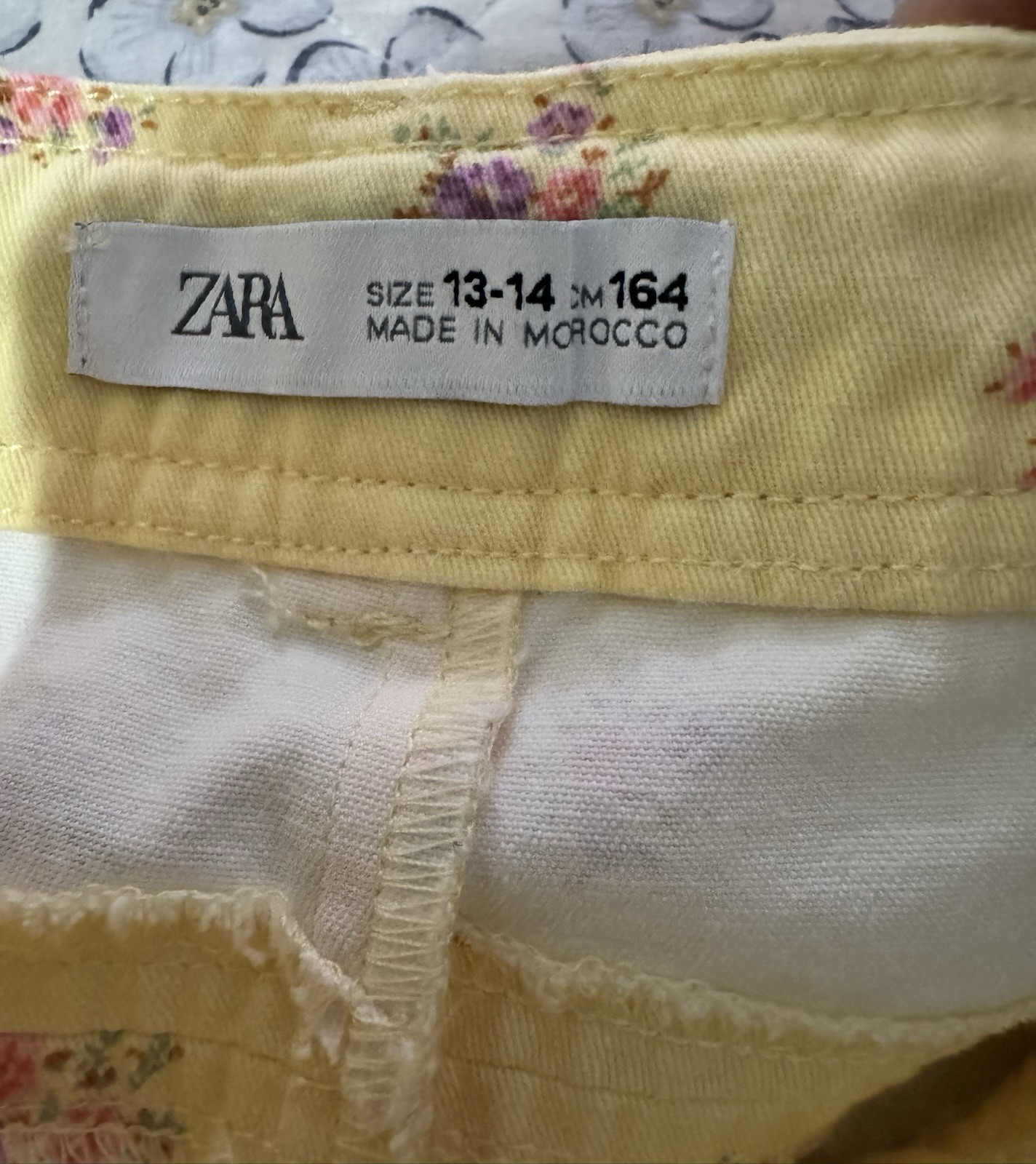 Zara Beautiful Yellow Floral Print Cargo Pants Size 13-14 Girls Adjustable Waist thumbnail 2