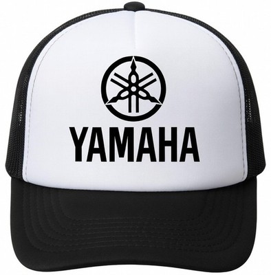 Yamaha Motorrad Racing schwarz weiß Snapback Trucker bedruckte Mütze