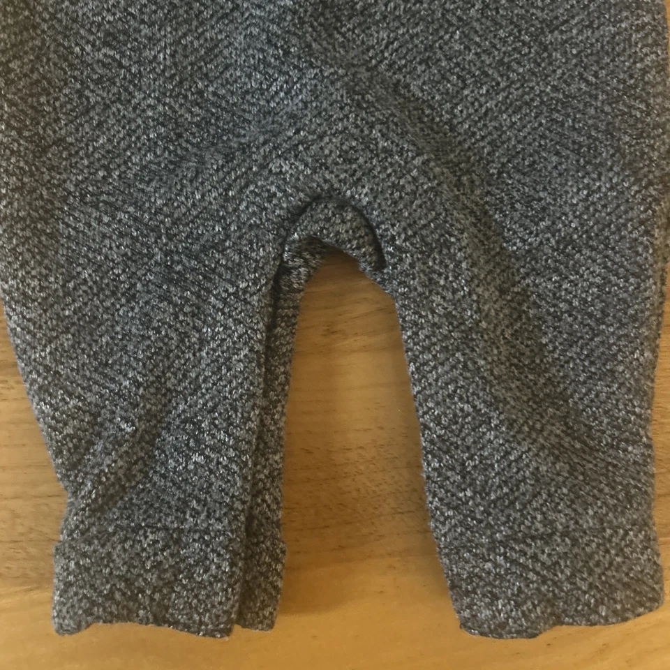 Antiguo Traje de Vacaciones de Invierno Azul Marino Bebé Niño Gris Jaspeado Cuello Capucha Una Pieza 0-3 M Foto 3 de 4