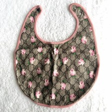 Gucci Bib GG Flower Pink Baby Girl Infant RARE Made In Italy