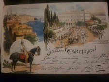 AK Gruß aus Konstantinopel, Der Kaiser in Tropenuniform, österr. Post in Konst. 