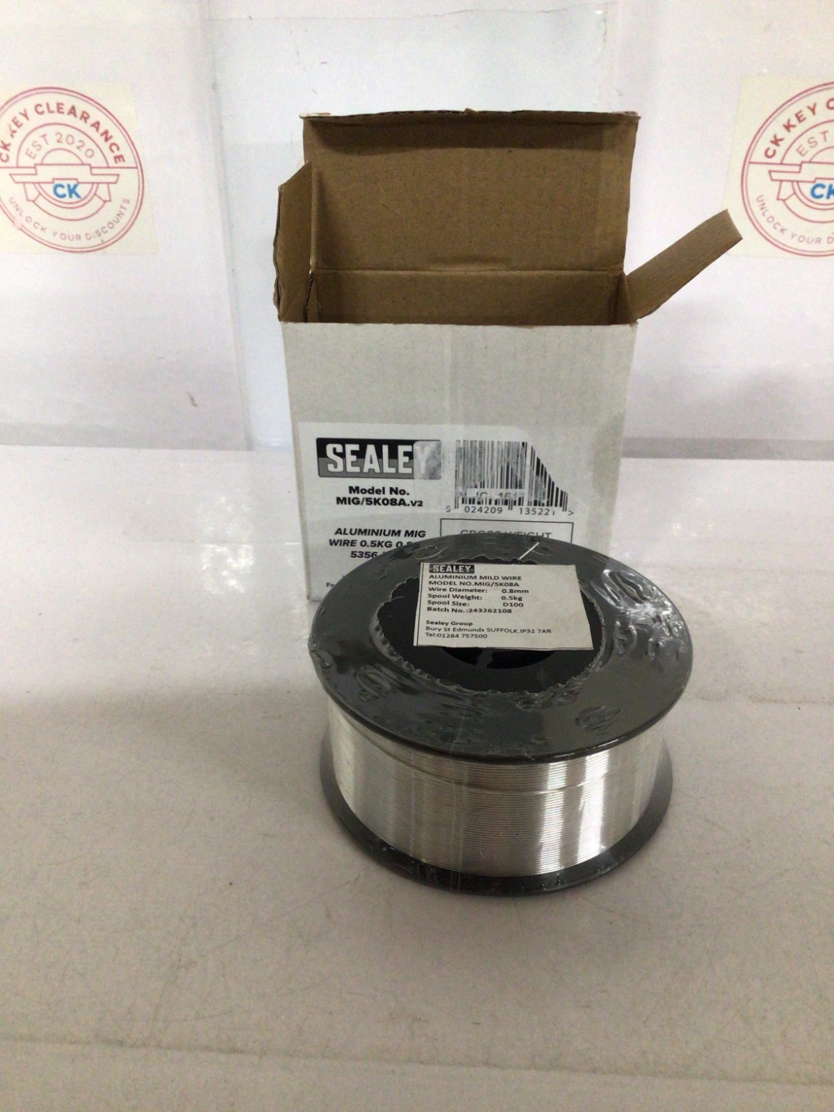 Sealey Mig/5K08A Aluminium Mig Wire 0.5Kg 0.8Mm 5356 (Ng6) Grade.