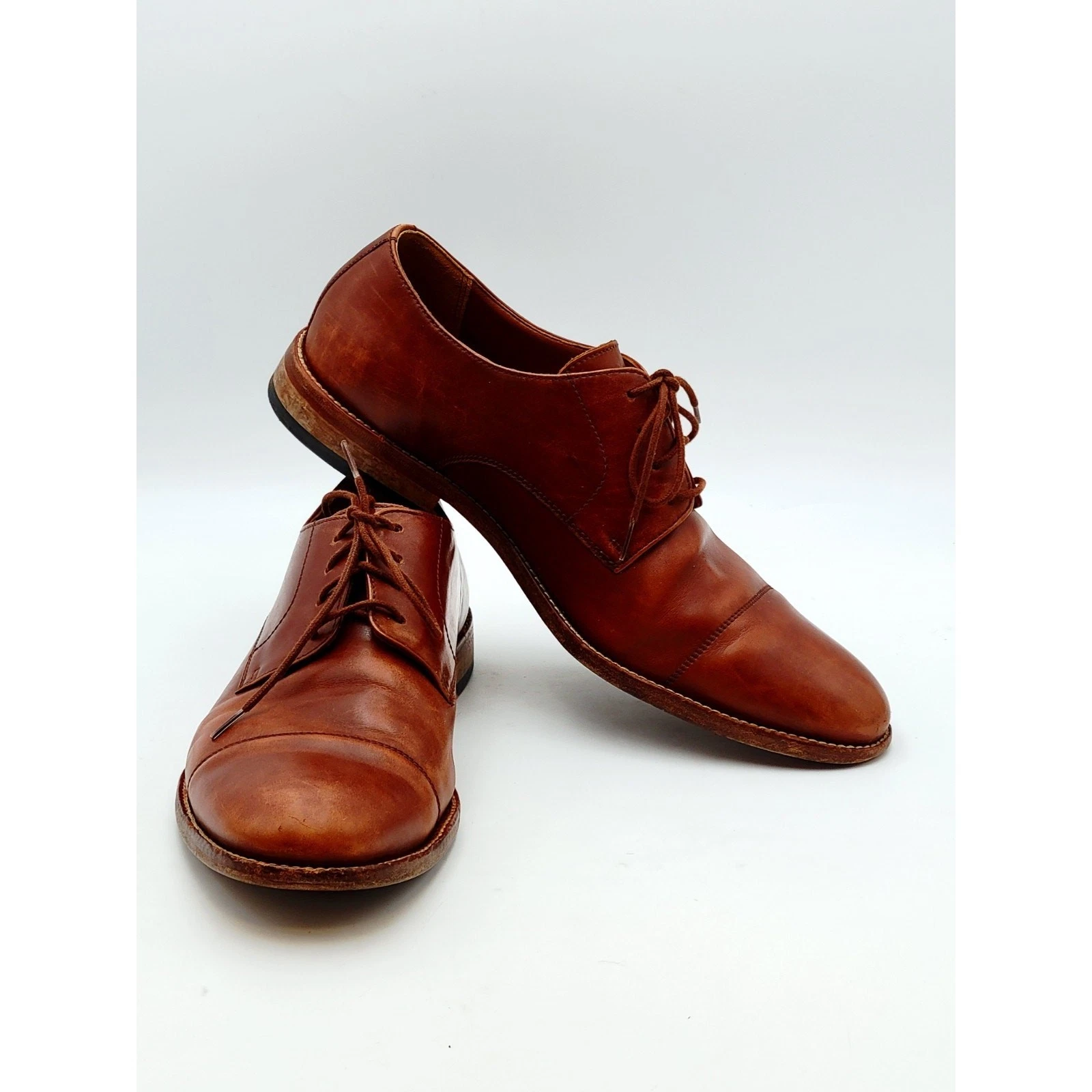 Scarpe Oxford eleganti Clarks da uomo Un Hugh Cap in pelle marrone taglia 10 5 M