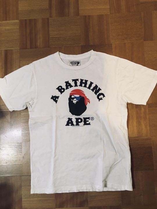 A BATHING APE (BAPE) T shirt BAPE M pirata usata in ottime condizioni originale rara scimmia