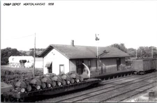 Rock Island Railroad Train Station Depot Horton, KS Kansas Postcard Loaded Car