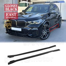 For BMW G05 X5 M Sport F95 X5M 19-2025 V Style Gloss Black Side Skirt Extension
