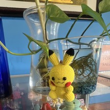 Handmade Crochet Amigurumi Mini Pikachu Pokemon Plush Stuffed Toy Ages 3-5