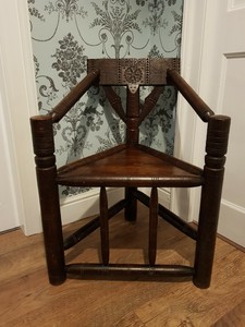 Details About Antique Turners Chair Victorian Scottish Oak Circa 1850
