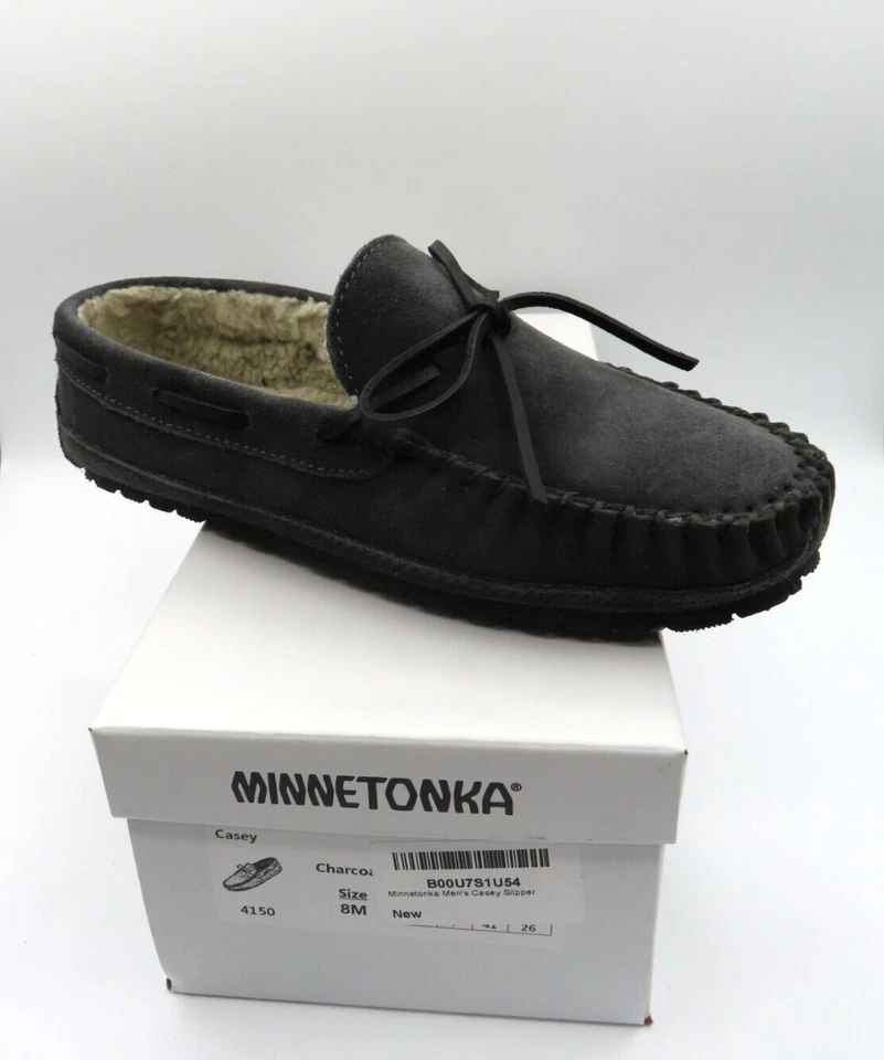 Zapatilla Casey Hombre Minnetonka Carbón 4150 EE. UU. 8 UE 41 Foto 2 de 4
