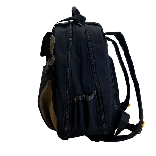 CLC Work Gear Black Multi-Compartment Tool Backpack With Adjustable Straps Sz L - Picture 2 of 12