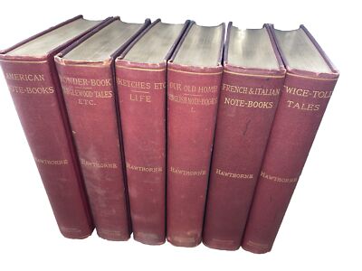 Nathaniel Hawthorne's Works 6 Book Set HC 1882-1899 Houghton Mifflin