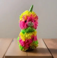 Toy Factory Alpaca Llama Unicorn Stuffed Plush Soft Bright Neon Rainbow Paradise