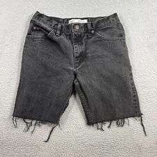 Lee Cut Off Shorts 30 Black Faded Denim Jean Bermuda Dad Jorts Beach Tag 31