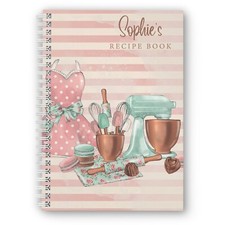Personalised Recipe Book Vintage Mixer Notebook Journal Foodie Cooks Lovely Gift