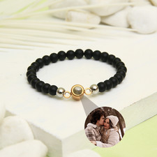 Personalized Frosted Photo Projection Bracelet • Birthday Gift for Boyfriend