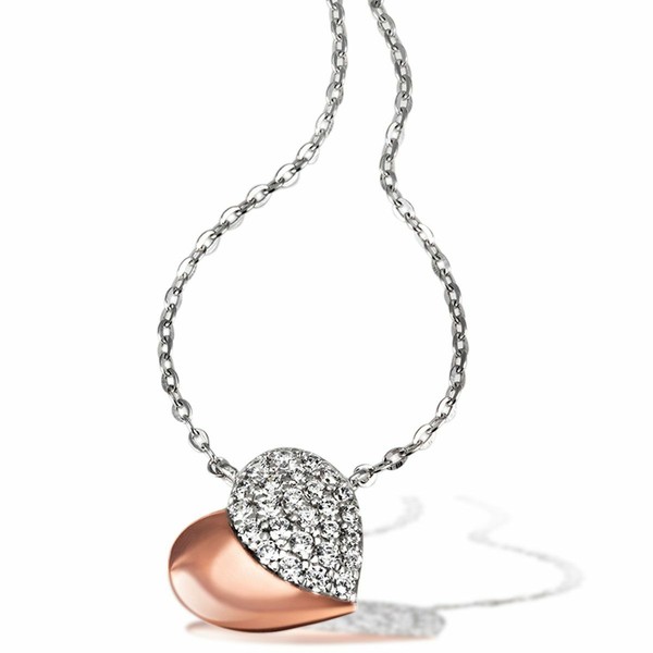 Goldmaid Collier Halskette Herzkette Herzcollier 925 Sterlingsilber Rotvergoldet-image