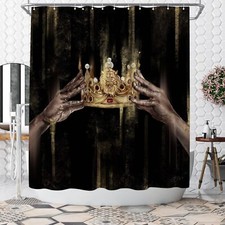 Black and Gold Shower Curtain Black Girl Shower Curtain Bathroom Decor Polyes...