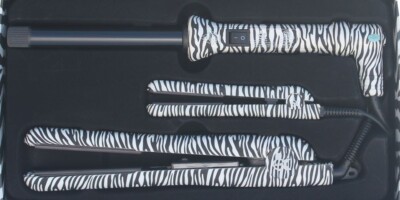 HSK 28 ZEBRA CURLING IRON AND STRAIGHTENING SET WITH PURE TOURMALINE & CERAMIC