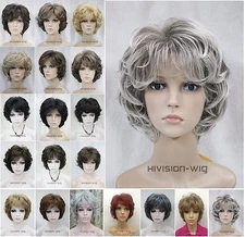 19 Colour Short Curly Women Ladies Daily Hair wig Hivision cosplay wigs