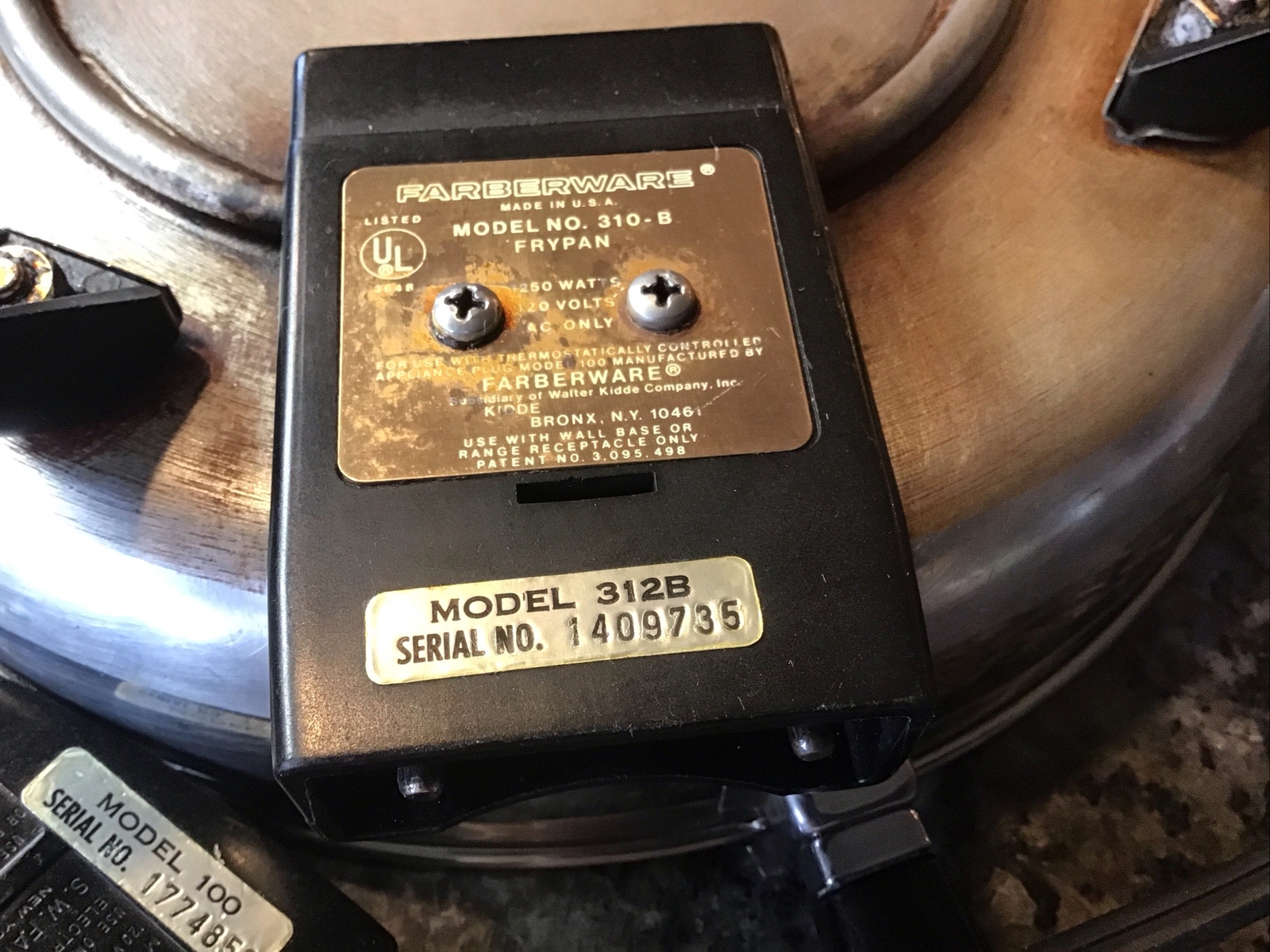 VINTAGE FARBERWARE Electric Fry Pan 12” Dome Lid 310B ALUMINUM CLAD