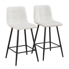 Set of 2 Bar Stools Tall Bar Chairs, Backrest Kitchen Stools Bar Chair Set