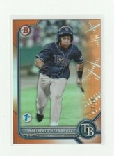 2022 Bowman 1st Edition Heriberto Hernandez Bowman Orange Foil 17/25 Rays