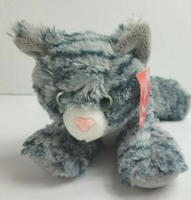 Aurora Lily Blue Gray Striped Plush Kitty Cat Stuffed Animal Floppy Flopsy Small