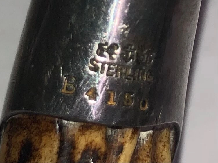 Parafuso de cortiça esterlina vintage grande 1800’s Gorham Stag - Imagem 3 de 4