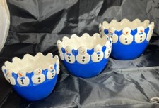 NEW! Hand Painted Nesting Snowman Bowls -Set of 3