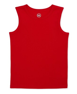 #ad Wonder Nation Boys Kid Tough Solid Tank Top Red Size XL HUSKY 14 16 NWT $7.98