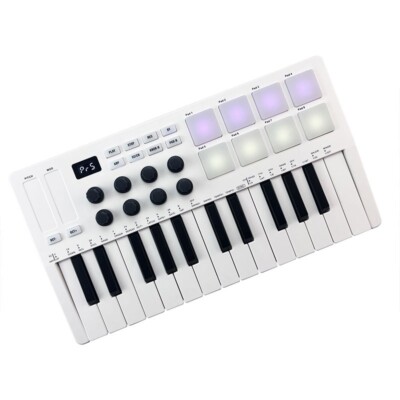 M-VAVE SMK-25 White 25 Key MIDI Keyboard Controller for