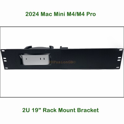 3D-gedruckte 2U Rackhalterung für Mac Mini M4/M4 Pro - PETG, optimierter Luftstrom, Front