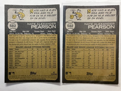 2022 Topps Heritage Purple # 582 Toronto Blue Jays Nate Alexander Peterson - Picture 2 of 2