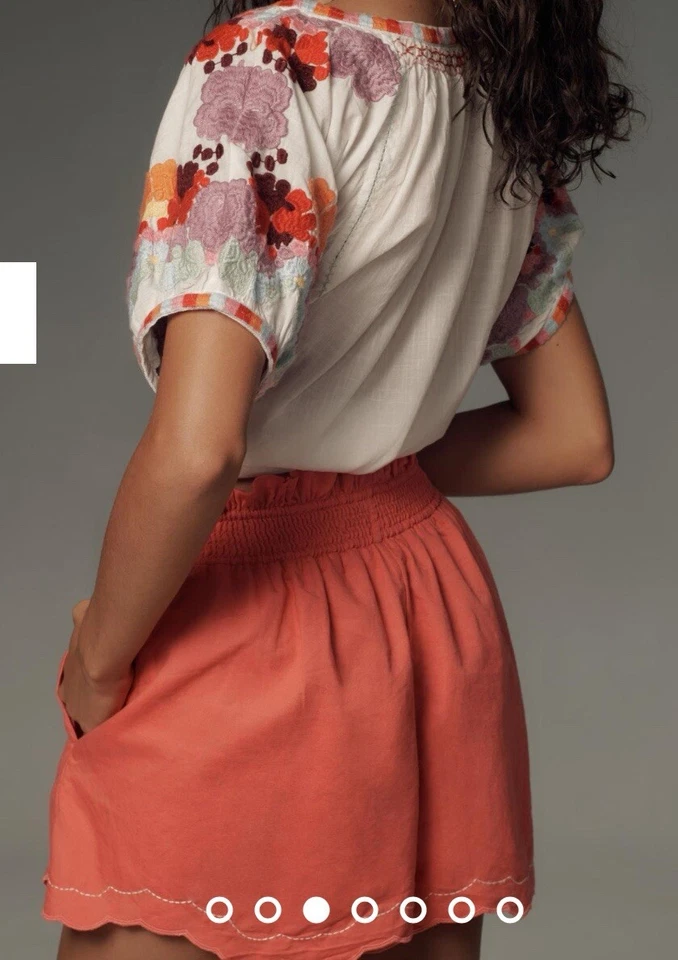 Anthropologie. льняные шорты Anthropologie без застежек размер L курортная одежда - Изображение 3 из 3